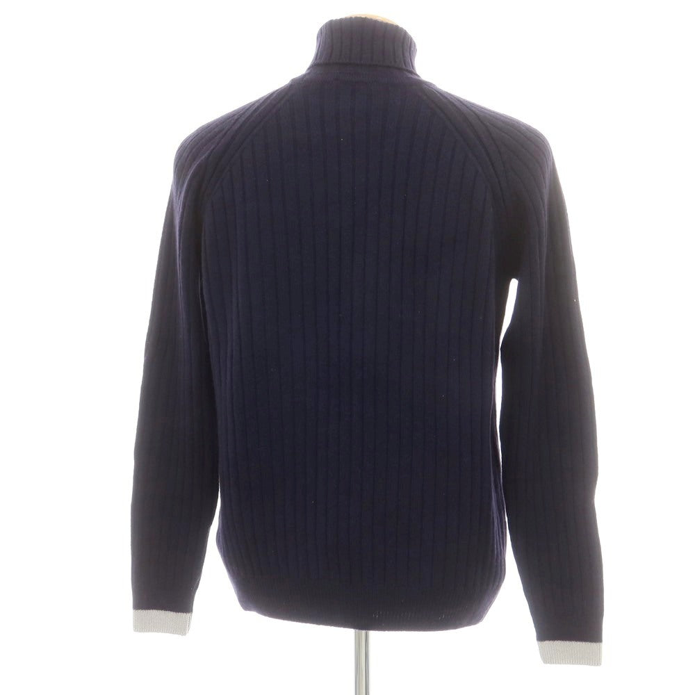 【中古】ジョンスメドレー JOHN SMEDLEY ミドルゲージ ウールカシミヤ タートルネック プルオーバーニット ネイビー【 M 】【 状態ランクB 】【 メンズ 】