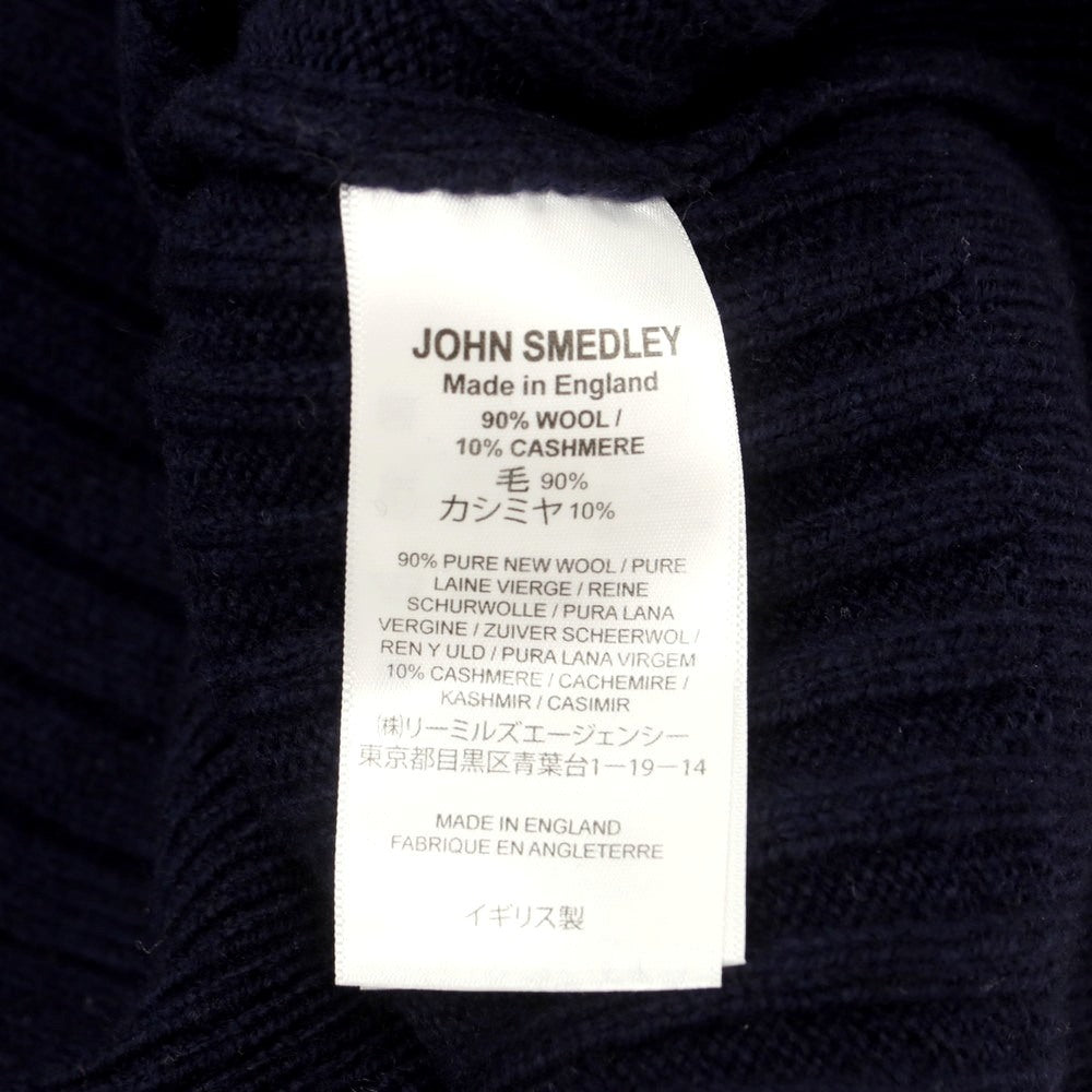 【中古】ジョンスメドレー JOHN SMEDLEY ミドルゲージ ウールカシミヤ タートルネック プルオーバーニット ネイビー【 M 】【 状態ランクB 】【 メンズ 】