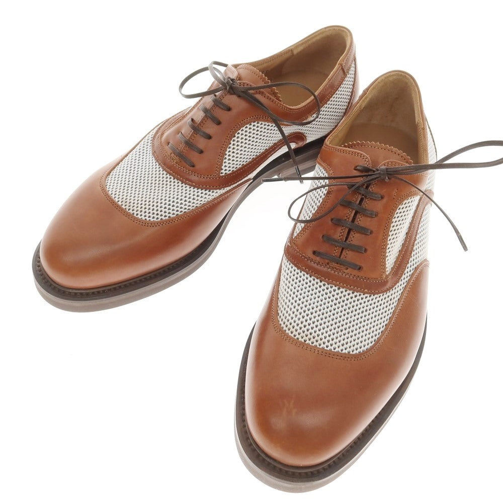 【中古】サルヴァトーレフェラガモ Salvatore Ferragamo メッシュ&レザー ドレスシューズ ブラウンxホワイト【 7 】【 状態ランクA 】【 メンズ 】