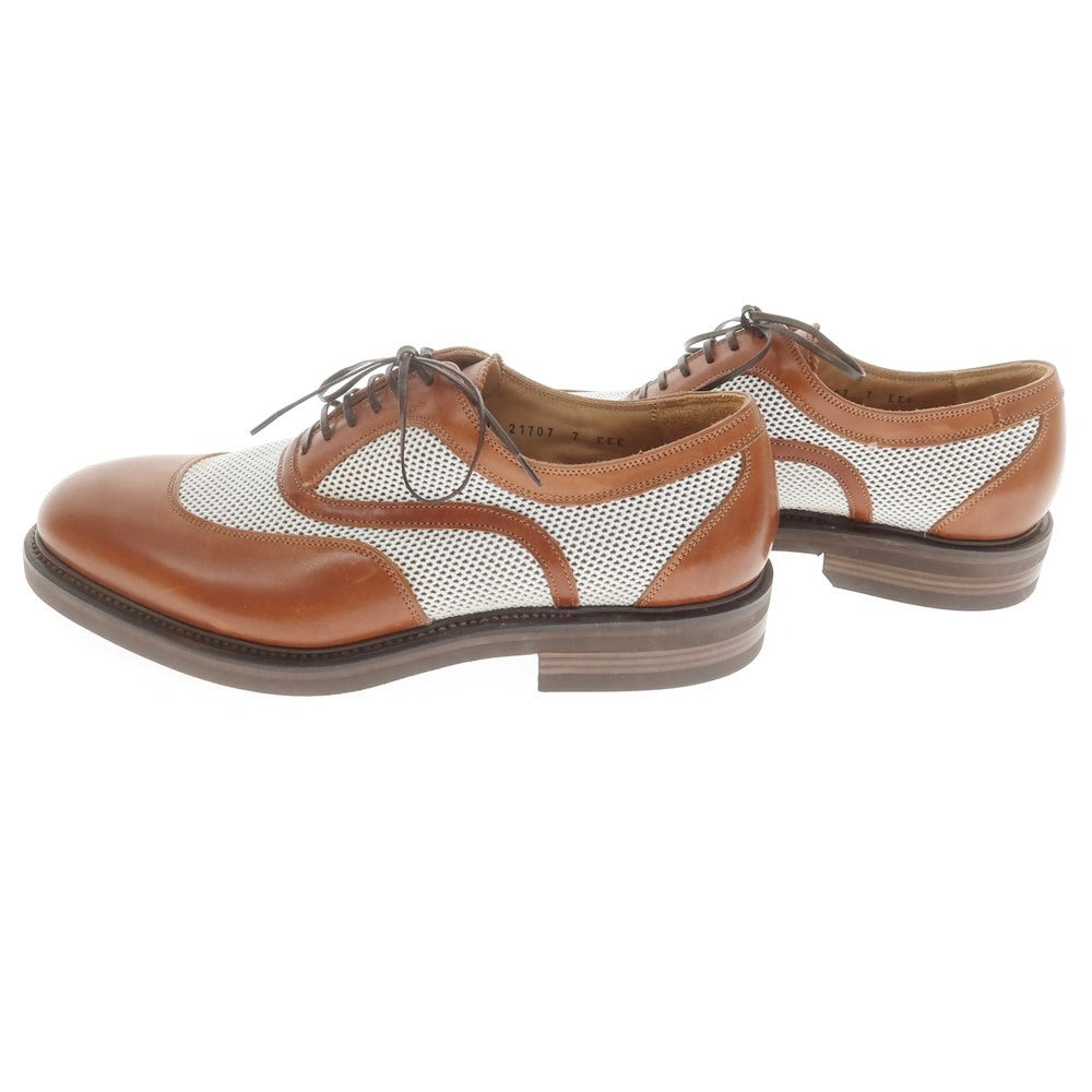 【中古】サルヴァトーレフェラガモ Salvatore Ferragamo メッシュ&レザー ドレスシューズ ブラウンxホワイト【 7 】【 状態ランクA 】【 メンズ 】