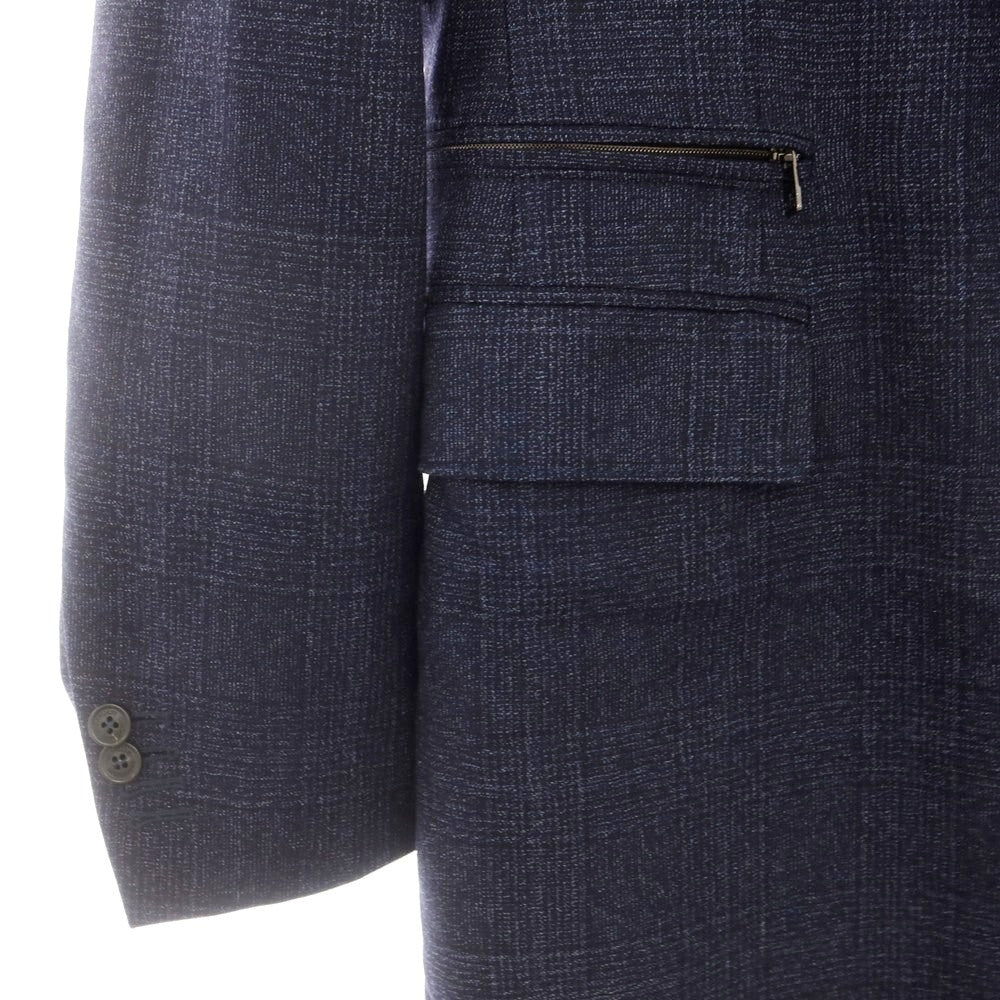 【中古】コルネリアーニ CORNELIANI ウール グレンチェック 中綿入り チェスターフィールドコート ネイビー【 46 】【 状態ランクB 】【 メンズ 】