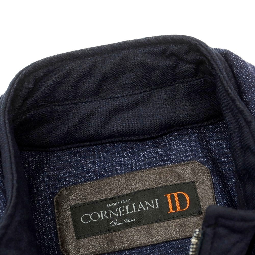 【中古】コルネリアーニ CORNELIANI ウール グレンチェック 中綿入り チェスターフィールドコート ネイビー【 46 】【 状態ランクB 】【 メンズ 】