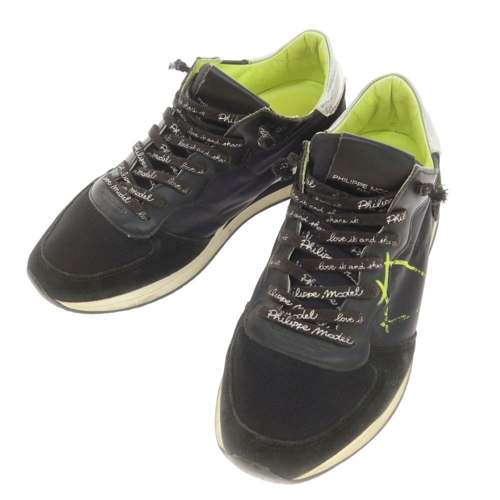 【中古】フィリップモデル PHILIPPE MODEL スニーカー ブラックxイエロー×シルバー【 40 】【 状態ランクC 】【 メンズ 】