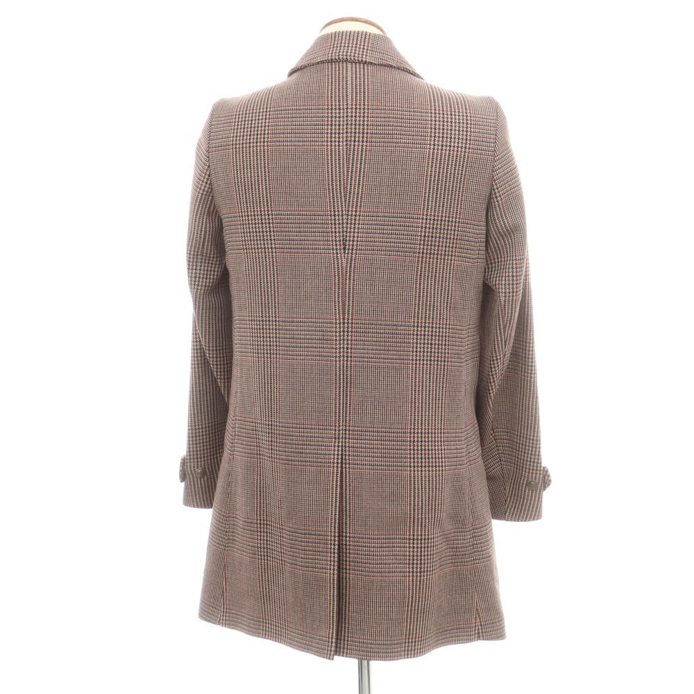 【中古】ディーゼルブラックゴールド DIESEL BLACK GOLD ウール グレンチェック ステンカラーコート ブラウンxネイビー【 46 】【 状態ランクB 】【 メンズ 】