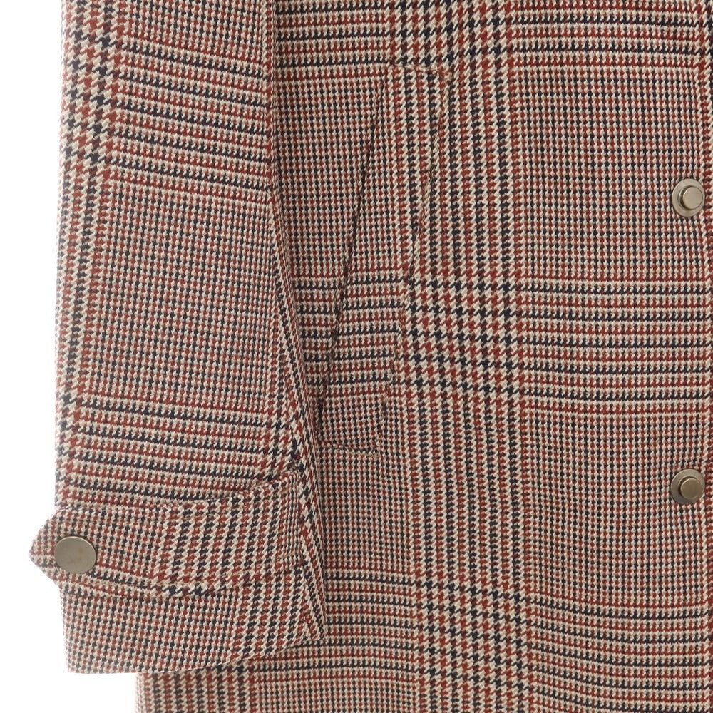 【中古】ディーゼルブラックゴールド DIESEL BLACK GOLD ウール グレンチェック ステンカラーコート ブラウンxネイビー【 46 】【 状態ランクB 】【 メンズ 】
