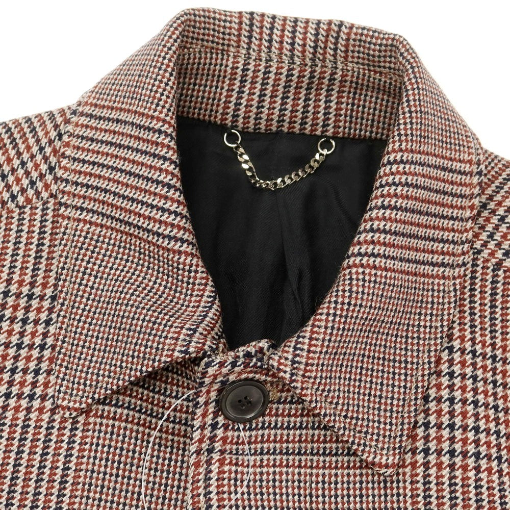 【中古】ディーゼルブラックゴールド DIESEL BLACK GOLD ウール グレンチェック ステンカラーコート ブラウンxネイビー【 46 】【 状態ランクB 】【 メンズ 】