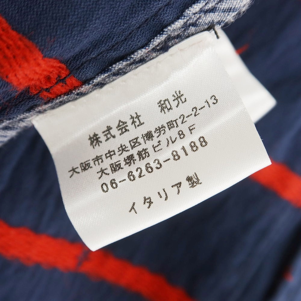 【中古】クーン KOON ストレッチコットン フラワー柄 カジュアルジャケット ネイビーxレッド【 44 】【 状態ランクA 】【 メンズ 】