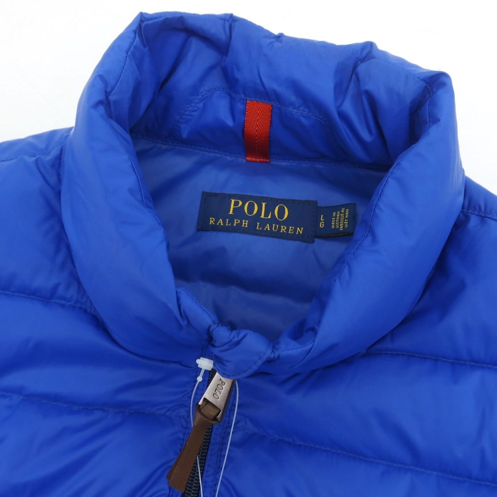 【中古】ポロ ラルフローレン Polo Ralph Lauren ナイロン ダウンベスト ブルー【 L 】【 状態ランクC 】【 メンズ 】