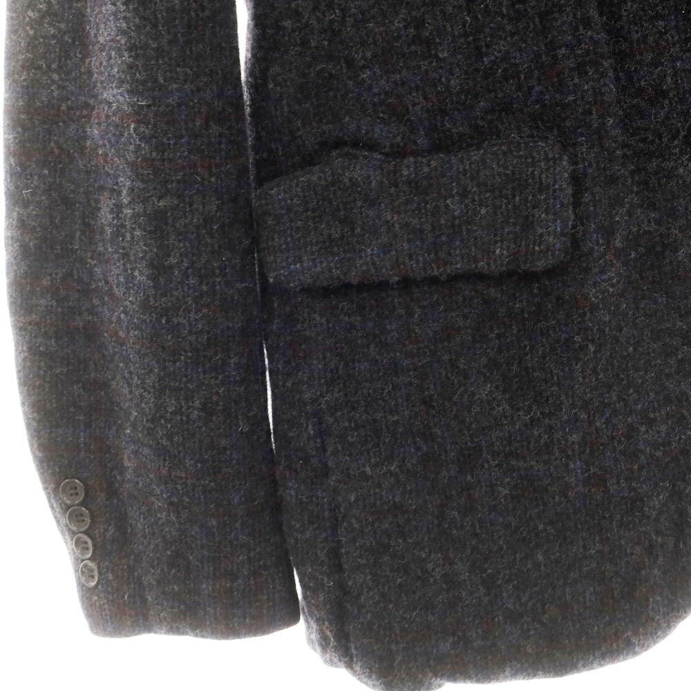 【中古】コムデギャルソン オムドゥ COMME des GARCONS HOMME DEUX 2024年秋冬 ウール チェック テーラードジャケット ダークグレーxレッド×ブルー【 L 】【 状態ランクA 】【 メンズ 】