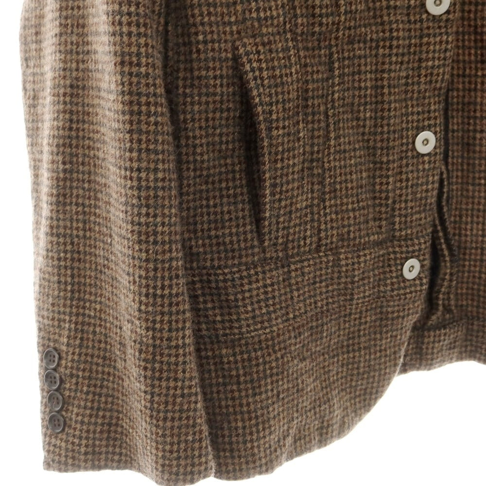 【中古】コムデギャルソン オムドゥ COMME des GARCONS HOMME DEUX 2024年秋冬 ウール ガンクラブチェック テーラードジャケット ブラウン系【 S 】【 状態ランクA 】【 メンズ 】