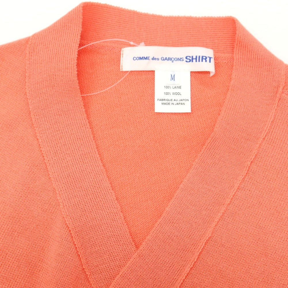 【中古】コムデギャルソンシャツ COMME des GARCONS SHIRT 2024年秋冬 ウール ロングニットベストカーディガン コーラルピンク【 M 】【 状態ランクA 】【 メンズ 】