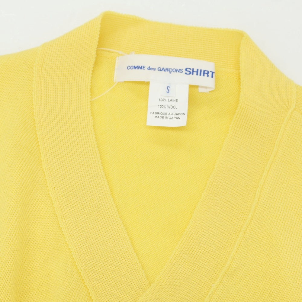 【中古】コムデギャルソンシャツ COMME des GARCONS SHIRT 2024年秋冬 ウール ロングニットベストカーディガン イエロー【 S 】【 状態ランクA 】【 メンズ 】