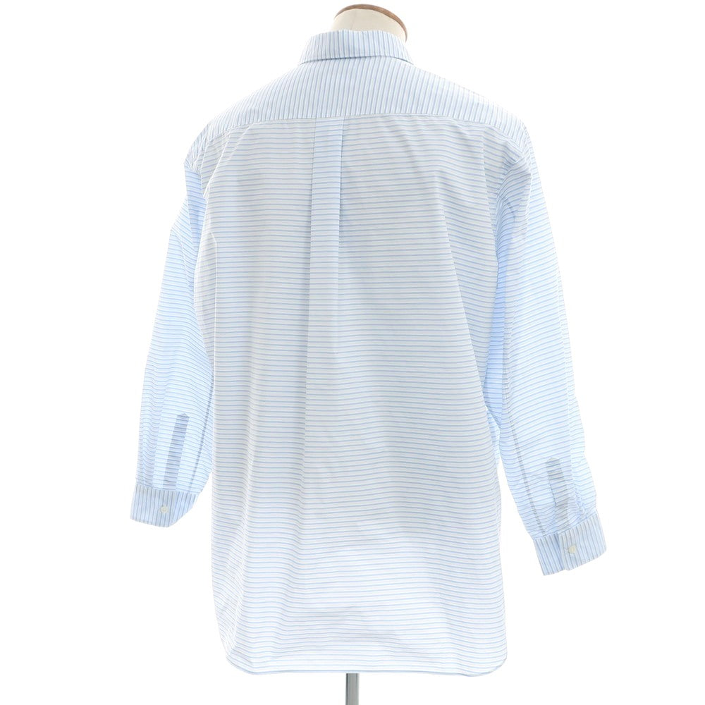 【中古】コムデギャルソンオムプリュス COMME des GARCONS HOMME PLUS 2024年秋冬 ナイロン ボーダー レギュラカラー カジュアルシャツ ライトブルー【 M 】【 状態ランクA 】【 メンズ 】