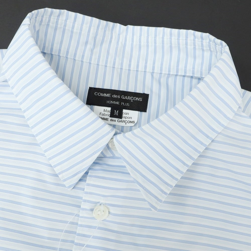【中古】コムデギャルソンオムプリュス COMME des GARCONS HOMME PLUS 2024年秋冬 ナイロン ボーダー レギュラカラー カジュアルシャツ ライトブルー【 M 】【 状態ランクA 】【 メンズ 】