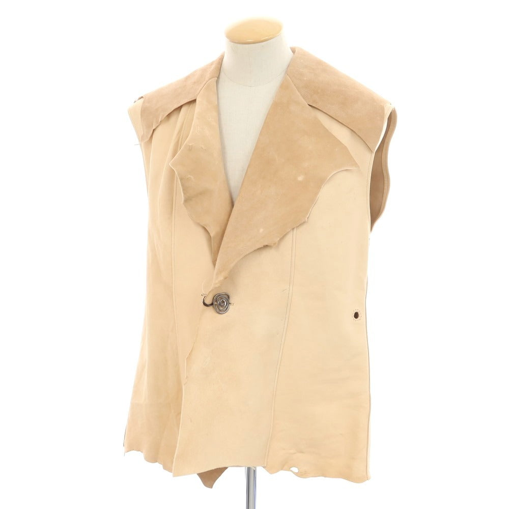 【中古】【未使用】ブラックバード BLACKBIRD 2025年春夏 sleeveless leather jacket ノースリーブ レザーブルゾン ベージュ【 1 】【 状態ランクS 】【 メンズ 】
