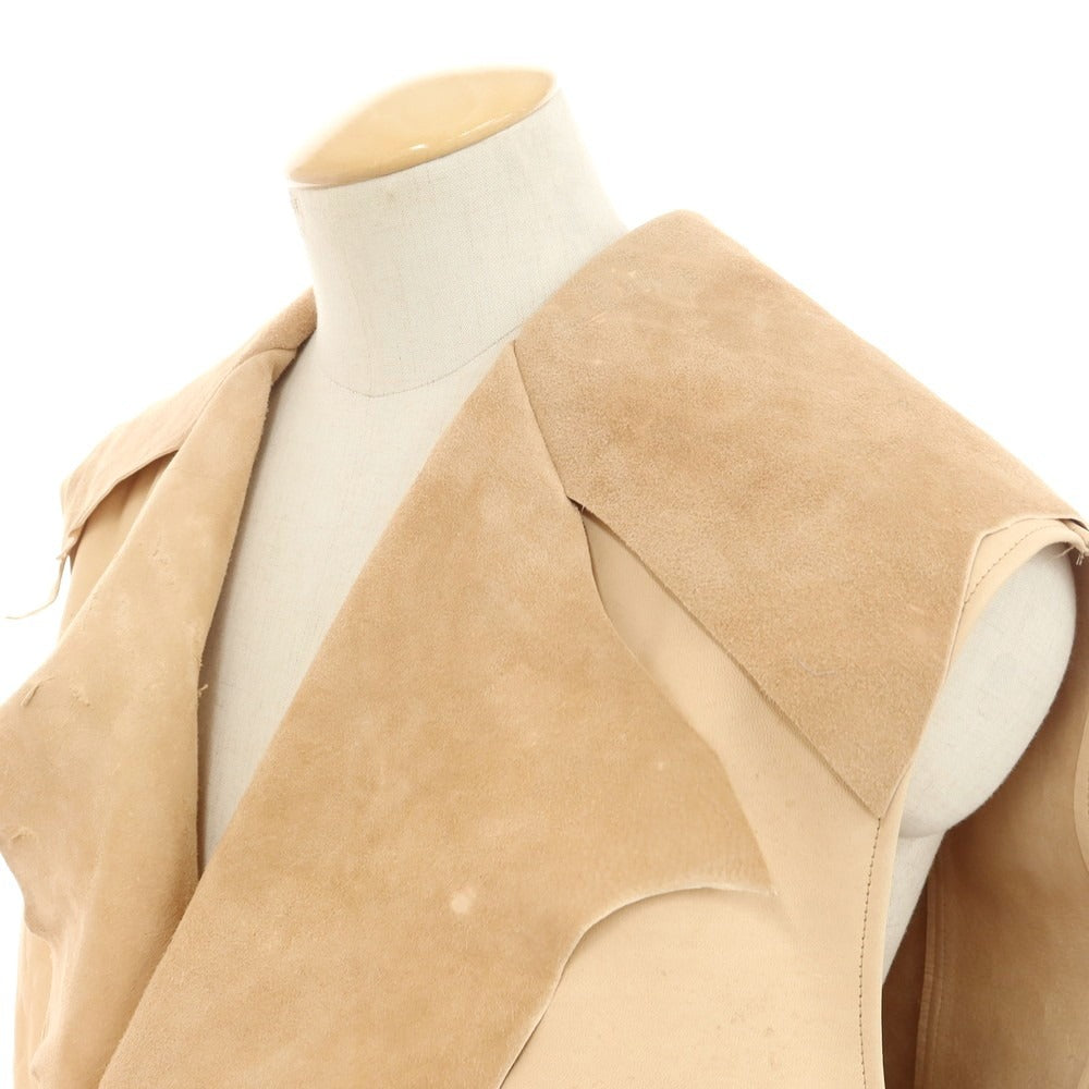 【中古】【未使用】ブラックバード BLACKBIRD 2025年春夏 sleeveless leather jacket ノースリーブ レザーブルゾン ベージュ【 1 】【 状態ランクS 】【 メンズ 】