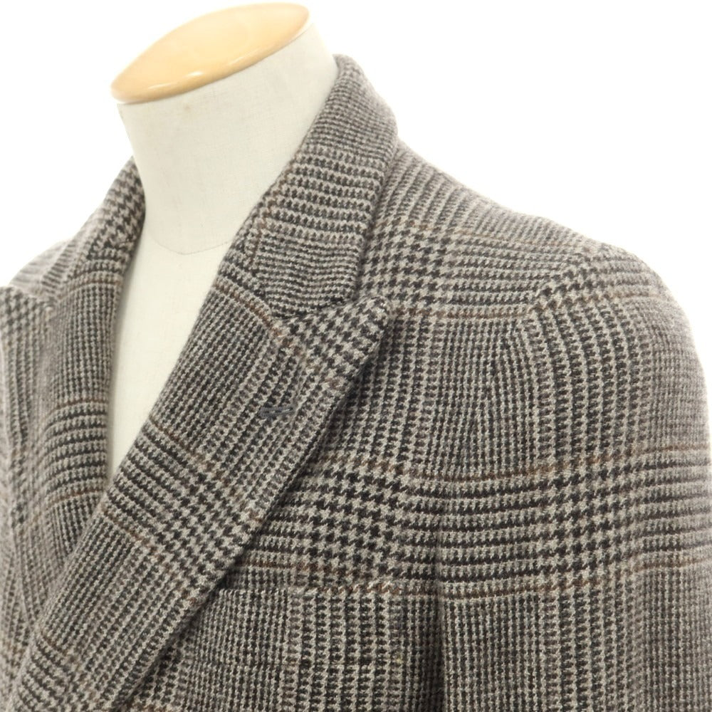 【中古】ディストリクトユナイテッドアローズ District UNITED ARROWS ウール チェック ダブルスーツ グレー【 上44/下46 】【 状態ランクC 】【 メンズ 】