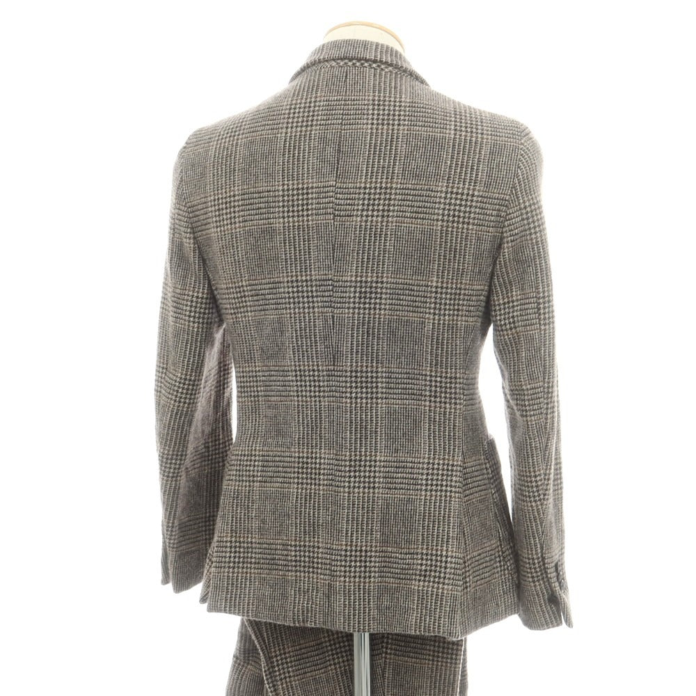 【中古】ディストリクトユナイテッドアローズ District UNITED ARROWS ウール チェック ダブルスーツ グレー【 上44/下46 】【 状態ランクC 】【 メンズ 】
