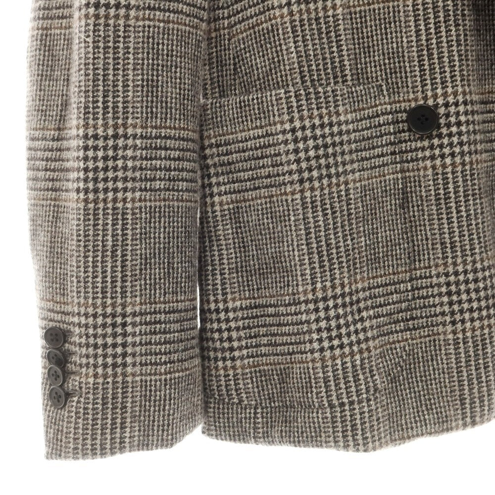 【中古】ディストリクトユナイテッドアローズ District UNITED ARROWS ウール チェック ダブルスーツ グレー【 上44/下46 】【 状態ランクC 】【 メンズ 】