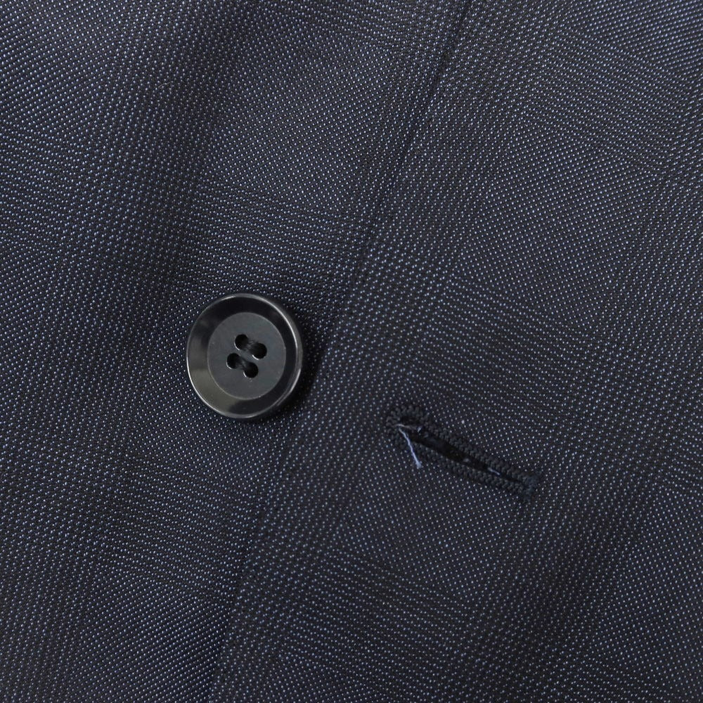 【中古】リングヂャケット RING JACKET チェック シルク混ウール 3つボタンスーツ ネイビー【 46 】【 状態ランクB 】【 メンズ 】