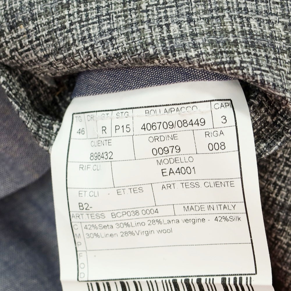 【中古】ボリオリ BOGLIOLI シルクリネンウール チェック ジレ ベスト グレーxライトネイビー【 46 】【 状態ランクB 】【 メンズ 】