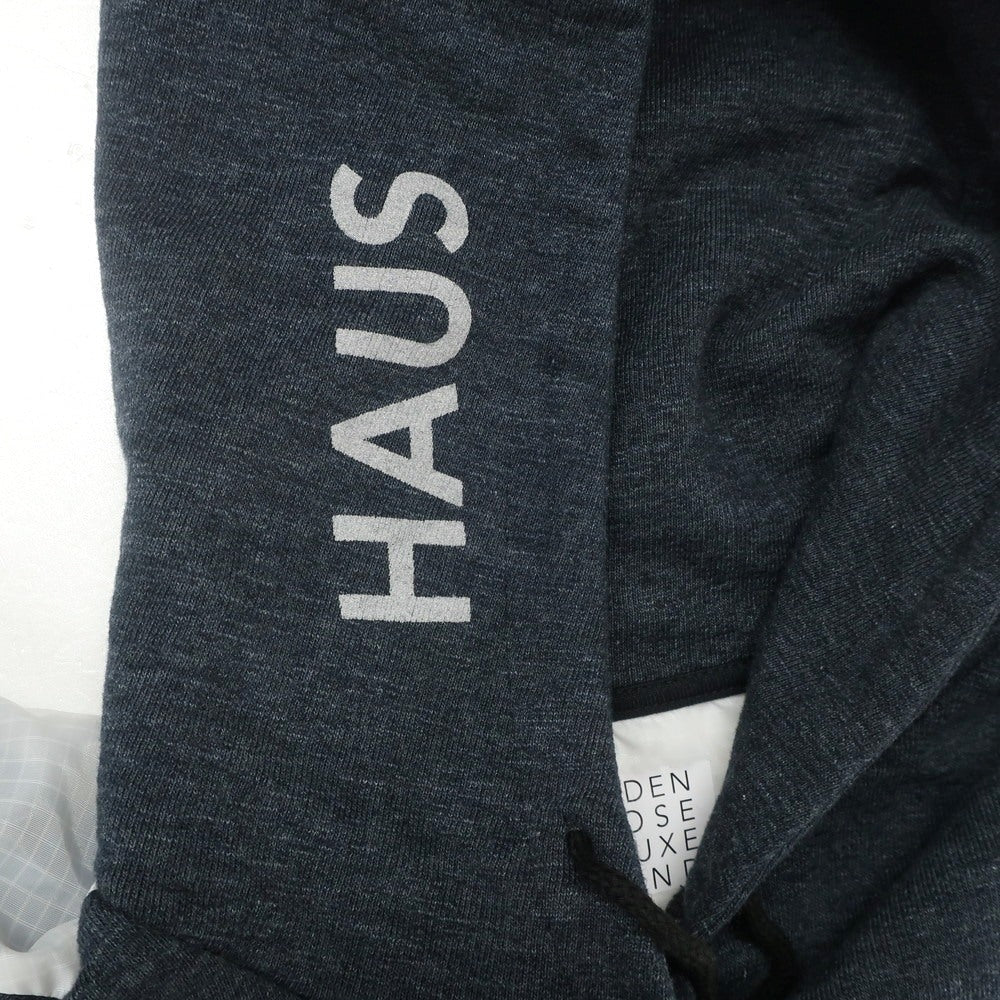 【中古】ゴールデングース GOLDEN GOOSE コットンポリエステル プルオーバー パーカー グレイッシュネイビーxホワイト【 XS 】【 状態ランクB 】【 メンズ 】