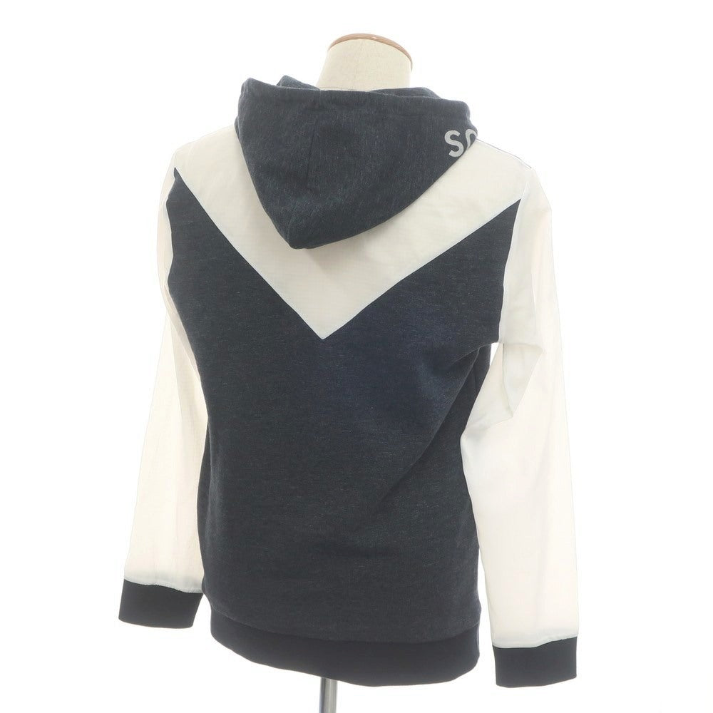 【中古】ゴールデングース GOLDEN GOOSE コットンポリエステル プルオーバー パーカー グレイッシュネイビーxホワイト【 XS 】【 状態ランクB 】【 メンズ 】