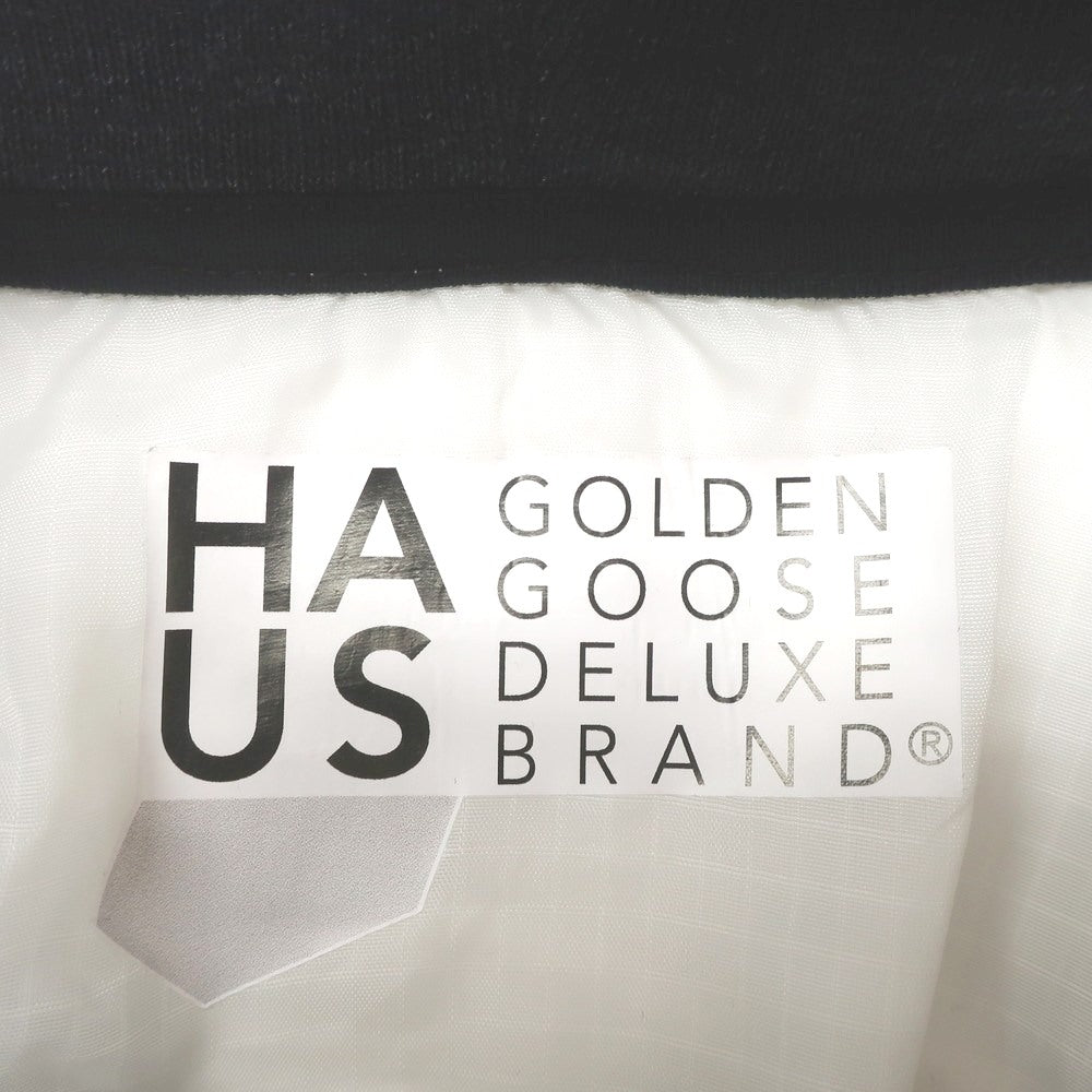 【中古】ゴールデングース GOLDEN GOOSE コットンポリエステル プルオーバー パーカー グレイッシュネイビーxホワイト【 XS 】【 状態ランクB 】【 メンズ 】