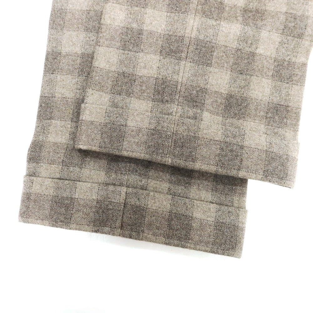 【中古】ジェルマーノ GERMANO ウール チェック カジュアルスラックスパンツ ベージュxグレー【 48 】【 状態ランクC 】【 メンズ 】