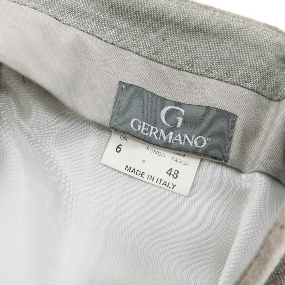 【中古】ジェルマーノ GERMANO ウール チェック カジュアルスラックスパンツ ベージュxグレー【 48 】【 状態ランクC 】【 メンズ 】