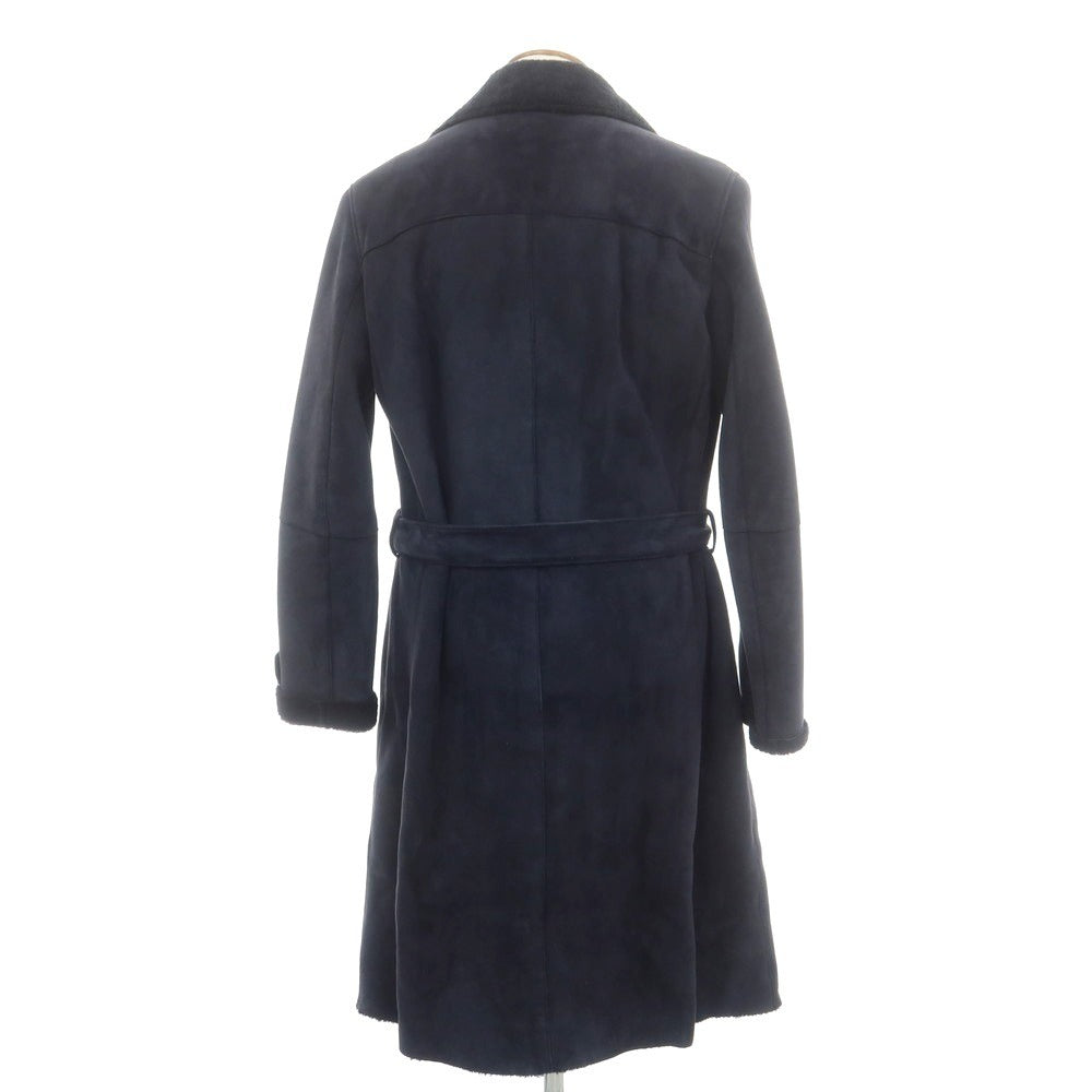 【新品】アール ヴィ エル rvl ムートンレザー ベルテッドコート ネイビー【 48 】【 状態ランクN 】【 メンズ 】