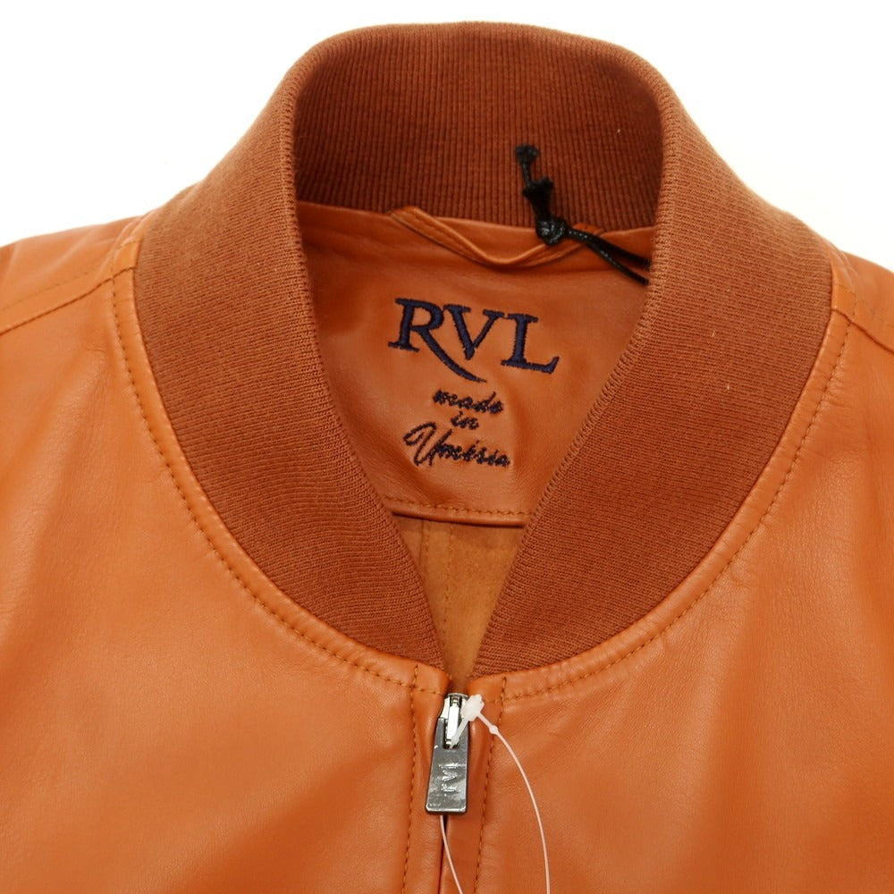 【中古】アール ヴィ エル rvl ナッパレザー ジップアップブルゾン オレンジブラウン【 48 】【 状態ランクN 】【 メンズ 】