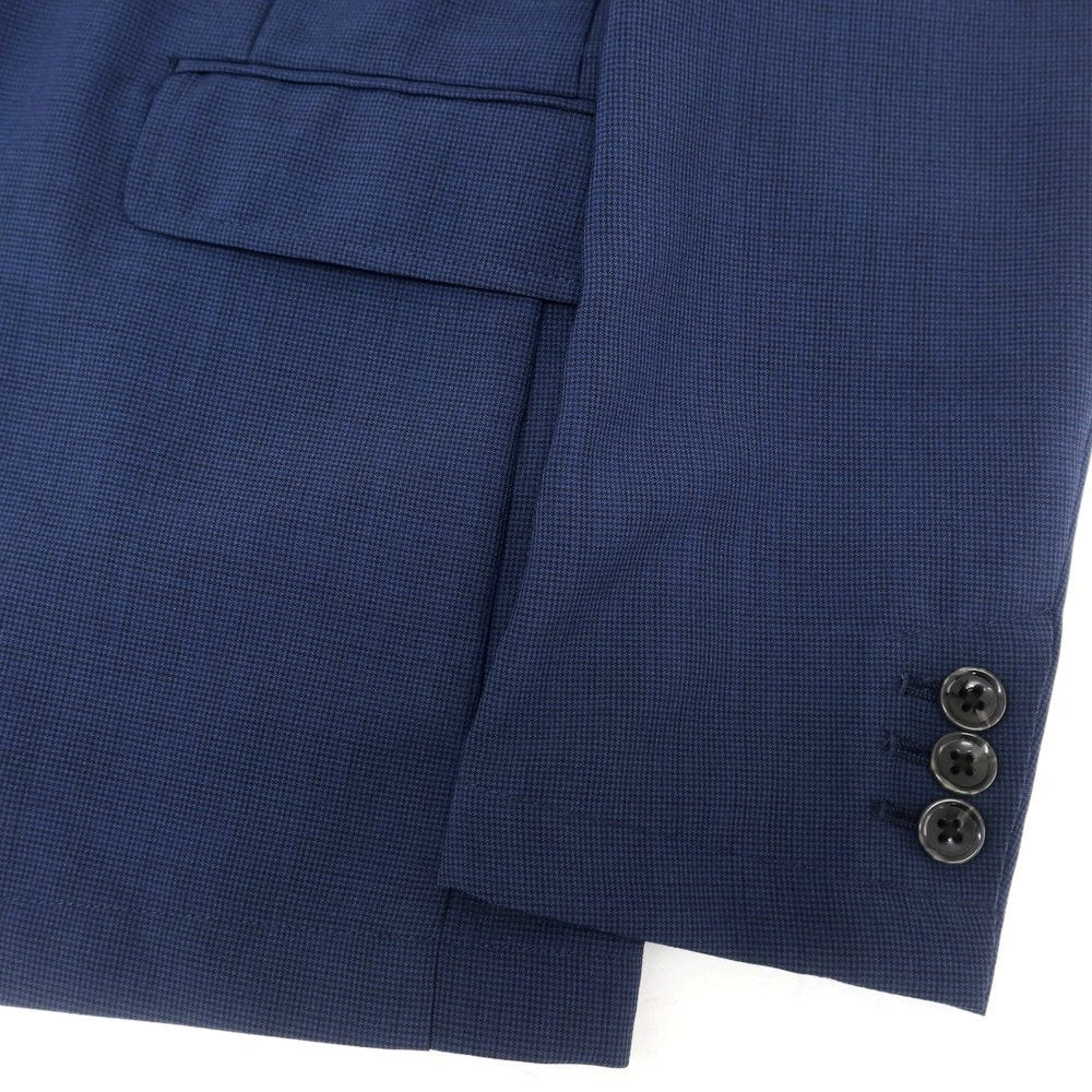 【中古】シンプリシテェ Simplicite ハウンドトゥース ポリエステル セットアップ 2つボタンスーツ ライトネイビー【 上M/下S 】【 状態ランクC 】【 メンズ 】