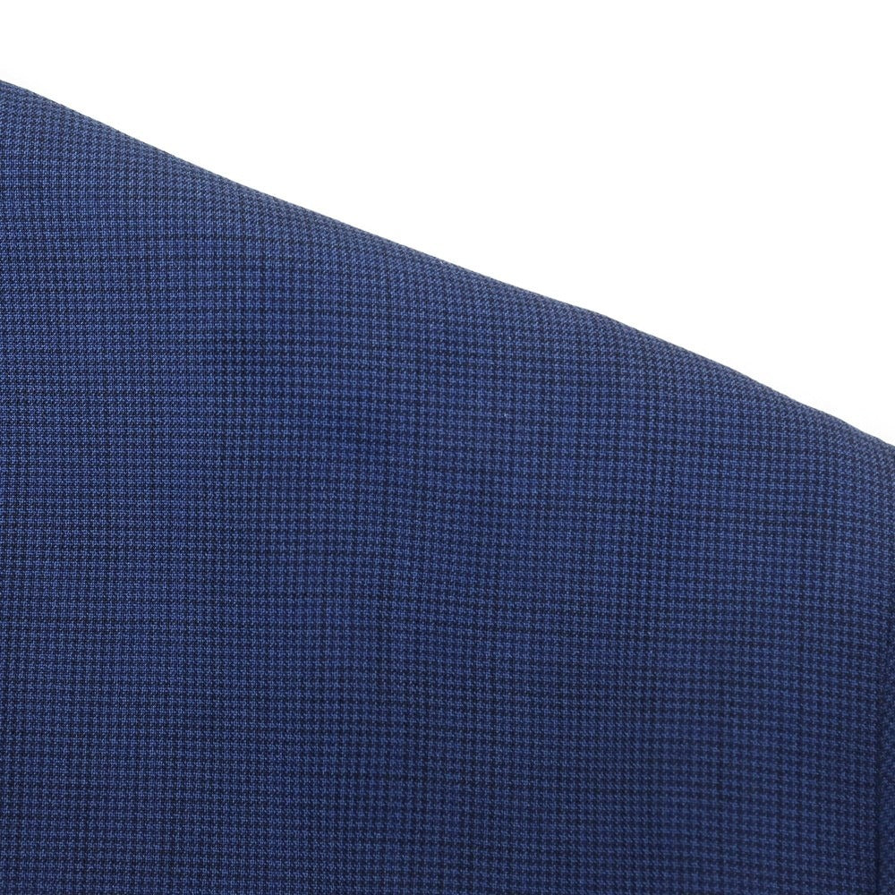 【中古】シンプリシテェ Simplicite ハウンドトゥース ポリエステル セットアップ 2つボタンスーツ ライトネイビー【 上M/下S 】【 状態ランクC 】【 メンズ 】