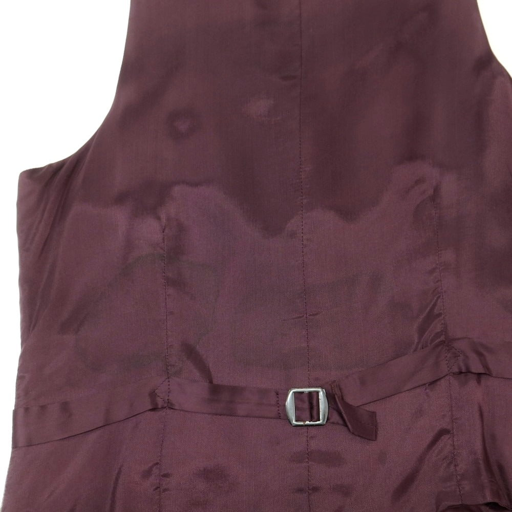 【中古】ハケットロンドン HACKETT LONDON ウール チェック ドレス系ジレ ベスト グレージュ系xダークブラウン【 36 】【 状態ランクC 】【 メンズ 】