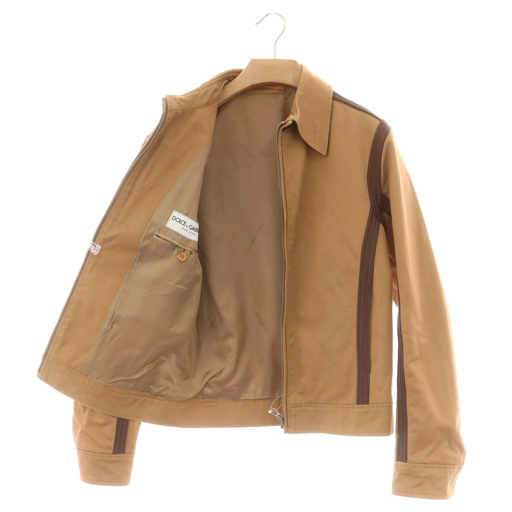 【中古】ドルチェアンドガッバーナ DOLCE&GABBANA コットン ジップアップ ブルゾン ライトブラウン【 M 】【 状態ランクD 】【 メンズ 】