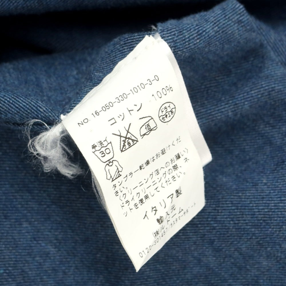 【中古】ギローバー GUY ROVER コットン ホリゾンタルカラー カジュアルシャツ ネイビーブルー系【 M 】【 状態ランクB 】【 メンズ 】