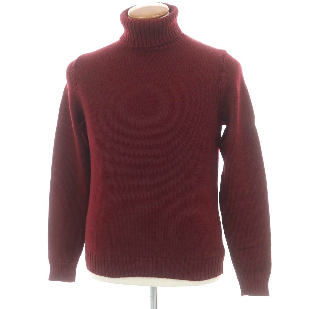 【中古】ザノーネ ZANONE ミドルゲージ ウール タートルネック プルオーバーニット バーガンディー【 48 】【 状態ランクB 】【 メンズ 】