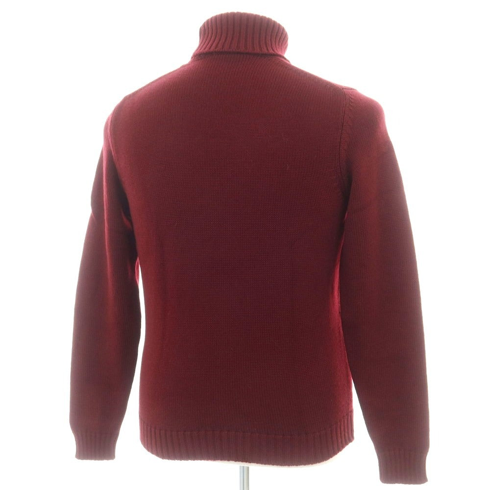 【中古】ザノーネ ZANONE ミドルゲージ ウール タートルネック プルオーバーニット バーガンディー【 48 】【 状態ランクB 】【 メンズ 】