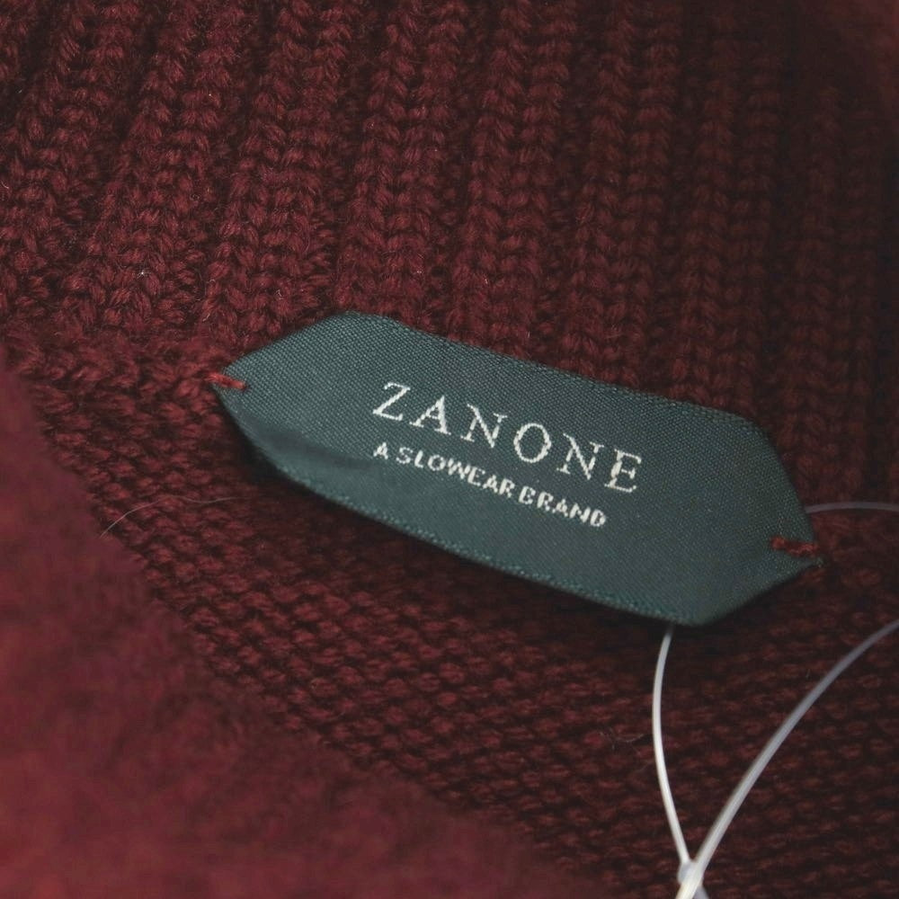 【中古】ザノーネ ZANONE ミドルゲージ ウール タートルネック プルオーバーニット バーガンディー【 48 】【 状態ランクB 】【 メンズ 】