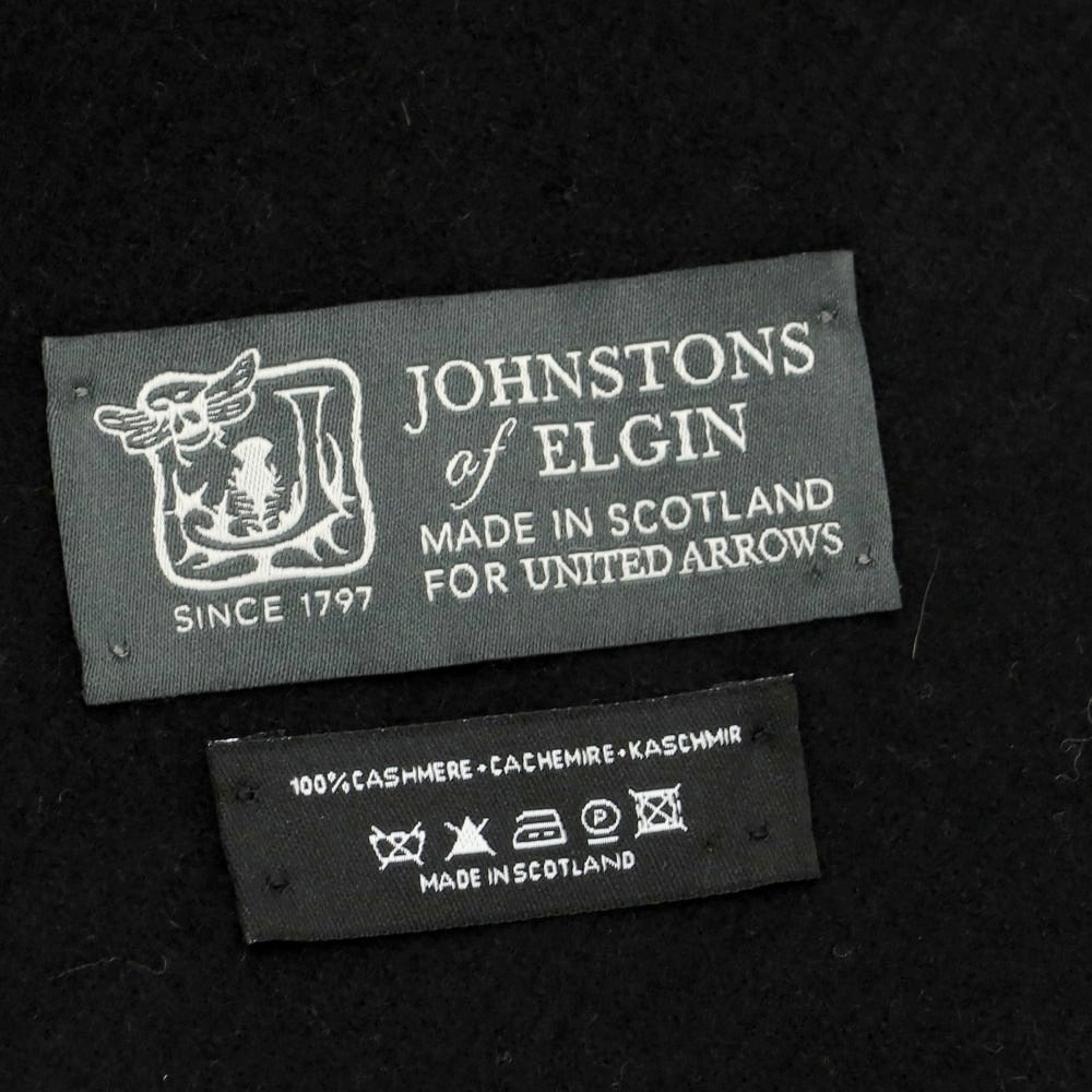 【中古】ジョンストンズ JOHNSTONS カシミヤ マフラー ブラック【 状態ランクA 】【 メンズ 】