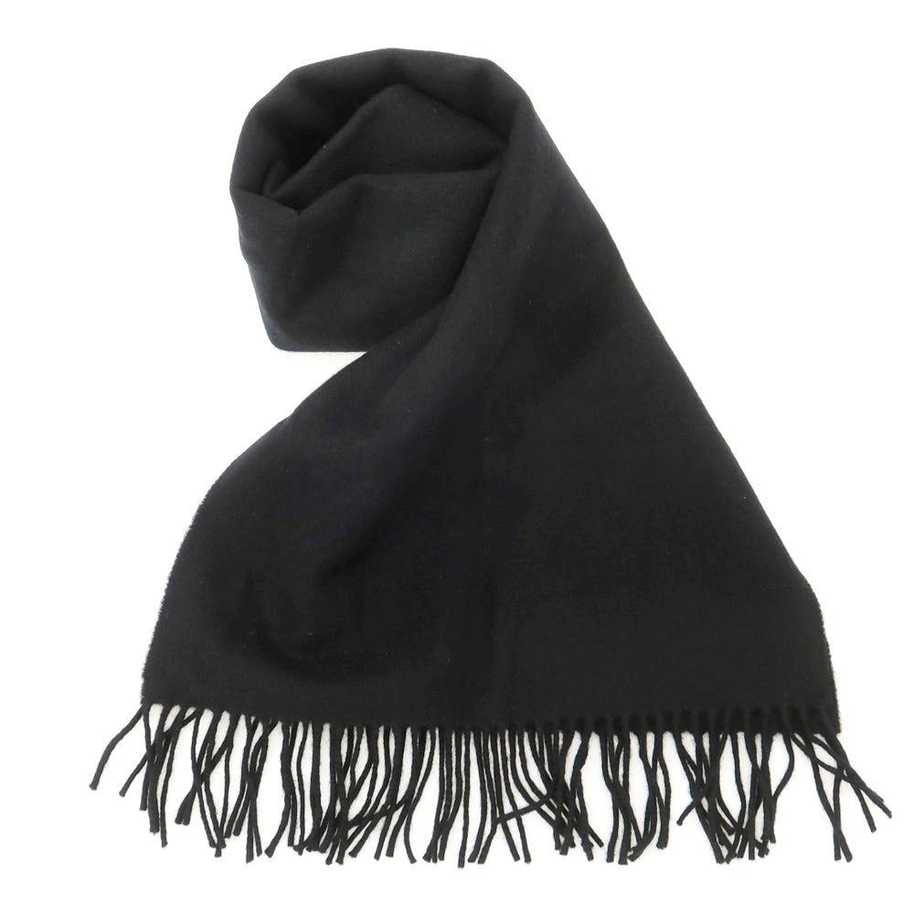 【中古】ジョンストンズ JOHNSTONS カシミヤ マフラー ブラック【 状態ランクA 】【 メンズ 】