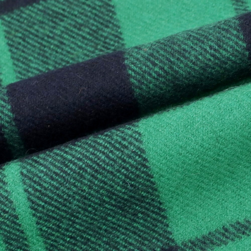 【中古】ジョンストンズ JOHNSTONS カシミヤ チェック マフラー グリーンxネイビー【 状態ランクA 】【 メンズ 】