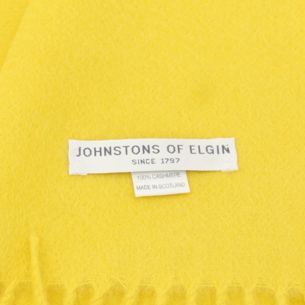 【中古】ジョンストンズ JOHNSTONS カシミヤ マフラー イエロー【 状態ランクA 】【 メンズ 】
