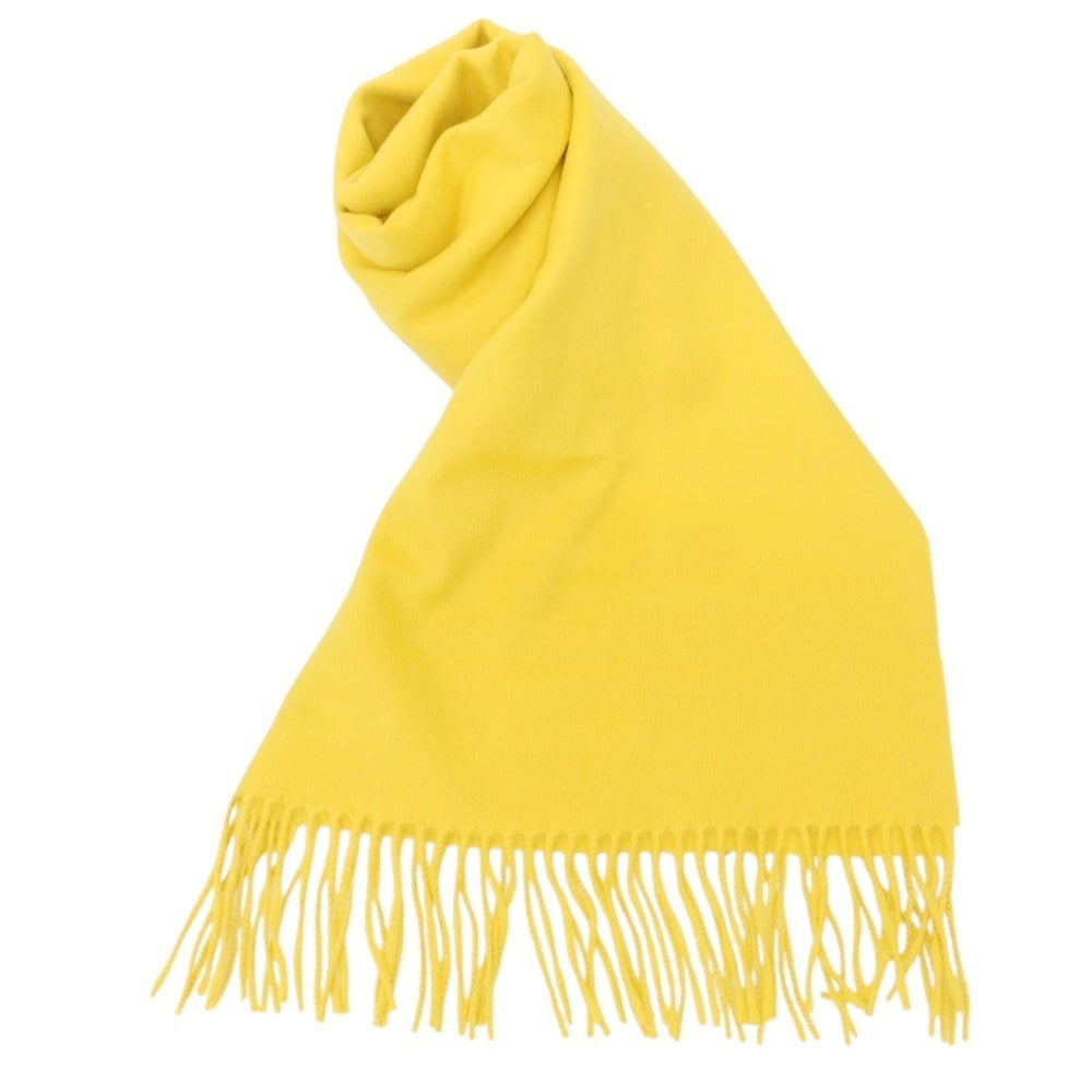 【中古】ジョンストンズ JOHNSTONS カシミヤ マフラー イエロー【 状態ランクA 】【 メンズ 】