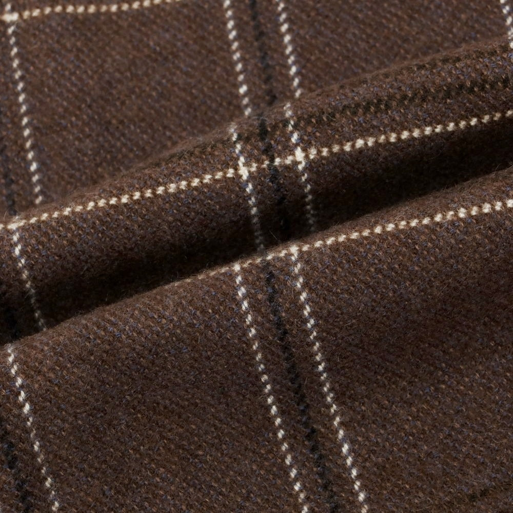 【中古】ジョンストンズ JOHNSTONS カシミヤ チェック マフラー ブラウンxホワイト【 状態ランクA 】【 メンズ 】