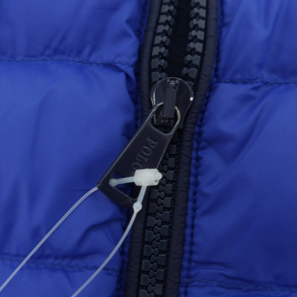 【中古】ポロゴルフ POLO GOLF ナイロン スタンドカラー ジップアップ 中綿ベスト ブルーxネイビー【 M 】【 状態ランクC 】【 メンズ 】