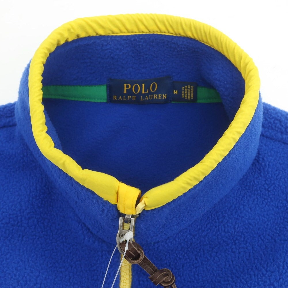 【中古】ポロ ラルフローレン Polo Ralph Lauren ポリエステル スタンドカラー ハーフジップ フリースジャケット ブルーxイエロー【 M 】【 状態ランクB 】【 メンズ 】