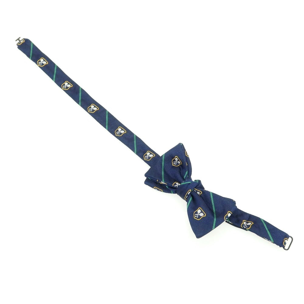 【中古】ポロ ラルフローレン Polo Ralph Lauren シルク クレスト ボウタイ 蝶ネクタイ ネイビーxグリーン【 状態ランクC 】【 メンズ 】