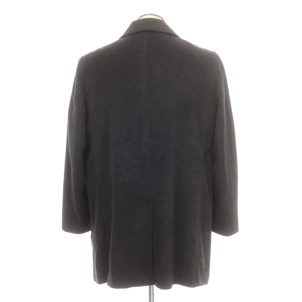 【中古】ダーバン D’URBAN カシミヤ ステンカラーコート チャコール系【 LL 】【 状態ランクC 】【 メンズ 】
